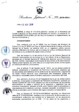 Resolución Jefatural N° 269-2018-AGN/J