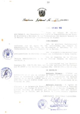 Resolución Jefatural N° 132-1993/AGN/J
