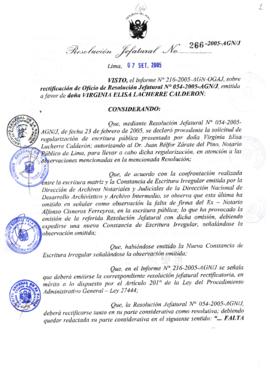 Resolución Jefatural N° 266-2005-AGN/J