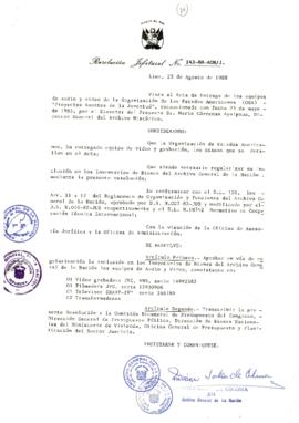 Resolución Jefatural N° 143-1988/AGN/J