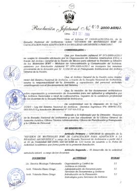 Resolución Jefatural N° 409-2000/AGN/J