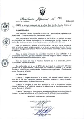 Resolución Jefatural N° 068-2020-AGN/J