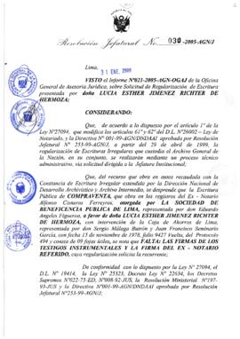 Resolución Jefatural N° 030-2005-AGN/J