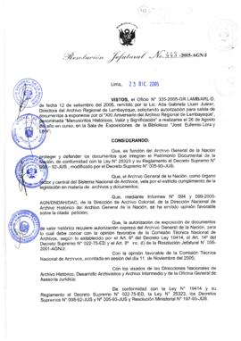 Resolución Jefatural N° 443-2005-AGN/J