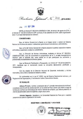 Resolución Jefatural N° 338-2014-AGN/J