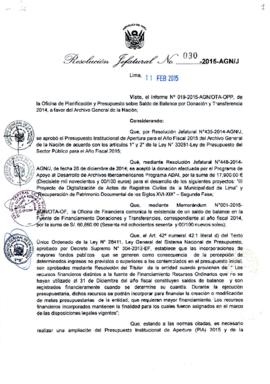 Resolución Jefatural N° 030-2015-AGN/J