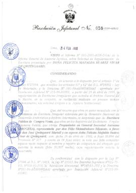 Resolución Jefatural N° 058-2000/AGN/J