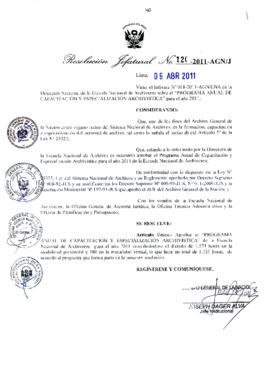 Resolución Jefatural N° 120-2011-AGN/J
