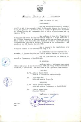 Resolución Directoral N° 113-83-AGN/OA