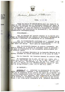 Resolución Jefatural N° 144-1986/AGN/J