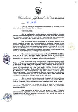 Resolución Jefatural N° 201-2014-AGN/J