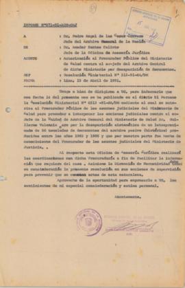 INFORME 071-91-AGN/OAJ