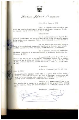 Resolución Jefatural N° 009-1982/AGN/J