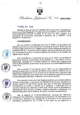 Resolución Jefatural N° 259-2018-AGN/J