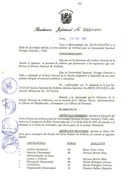 Resolución Jefatural N° 090-1995/AGN/J