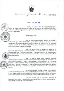 Resolución Jefatural N° 521-2008-AGN/J