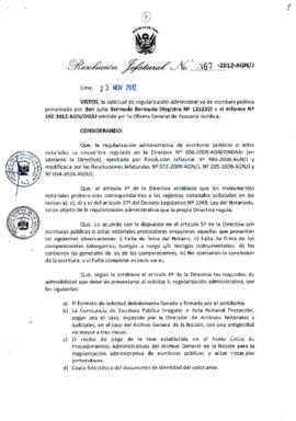 Resolución Jefatural N° 367-2012-AGN/J