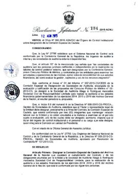 Resolución Jefatural N° 184-2015-AGN/J