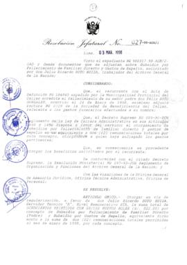 Resolución Jefatural N° 027-1998/AGN/J