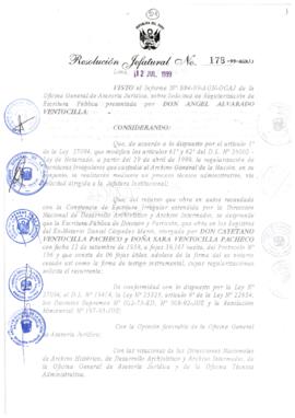 Resolución Jefatural N° 178-1999/AGN/J