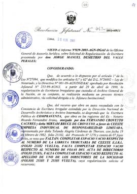 Resolución Jefatural N° 043-2003-AGN/J