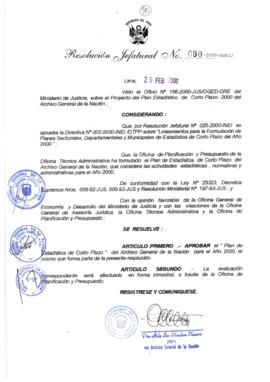 Resolución Jefatural N° 080-2000/AGN/J