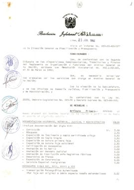 Resolución Jefatural N° 114-1992/AGN/J