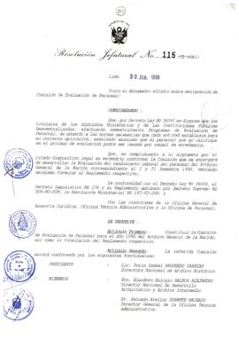 Resolución Jefatural N° 115-1998/AGN/J
