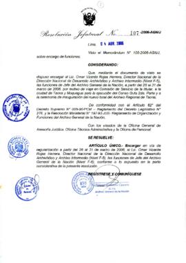 Resolución Jefatural N° 107-2006-AGN/J