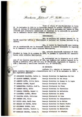 Resolución Jefatural N° 196-1984/AGN/J