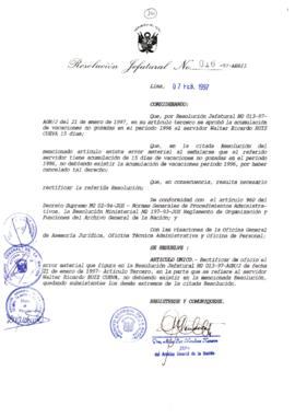 Resolución Jefatural N° 016-1997/AGN/J