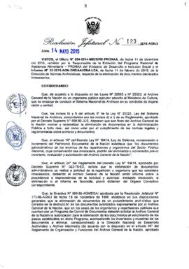Resolución Jefatural N° 123-2015-AGN/J
