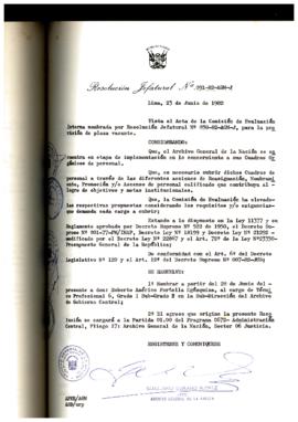 Resolución Jefatural N° 091-1982/AGN/J