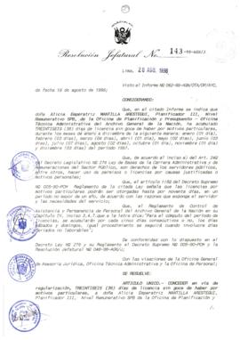 Resolución Jefatural N° 143-1998/AGN/J