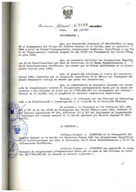 Resolución Jefatural N° 108-1984/AGN/J