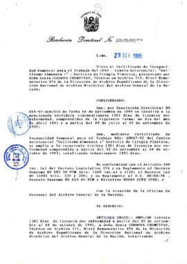 Resolución Directoral N° 020-95-AGN/OTA