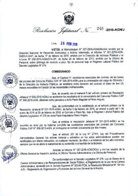 Resolución Jefatural N° 048-2016-AGN/J