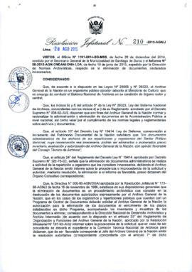 Resolución Jefatural N° 210-2015-AGN/J