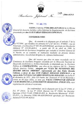 Resolución Jefatural N° 245-2004-AGN/J