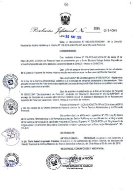 Resolución Jefatural N° 098-2016-AGN/J