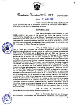 Resolución Directoral N° 059-2006-AGN/OTA
