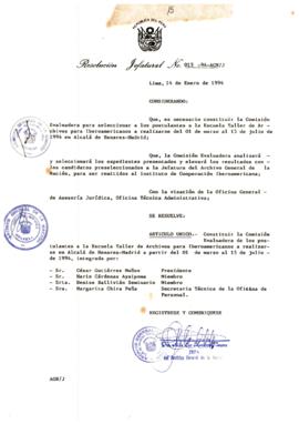 Resolución Jefatural N° 015-1994/AGN/J