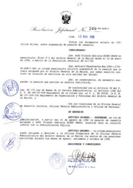 Resolución Jefatural N° 169-1996/AGN/J