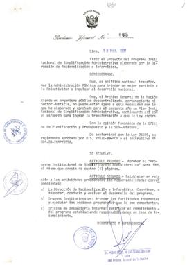 Resolución Jefatural N° 065-1991/AGN/J