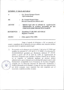 INFORME 186-2003-AGN-OGAJ