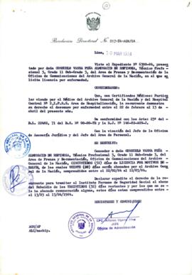 Resolución Directoral N° 17-84-AGN/OA