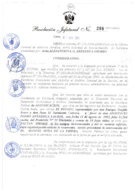 Resolución Jefatural N° 288-2000/AGN/J