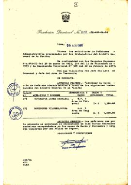 Resolución Directoral N° 78-86-AGN/OA