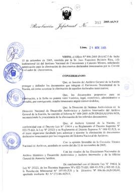 Resolución Jefatural N° 383-2005-AGN/J