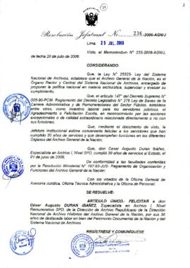 Resolución Jefatural N° 236-2006-AGN/J